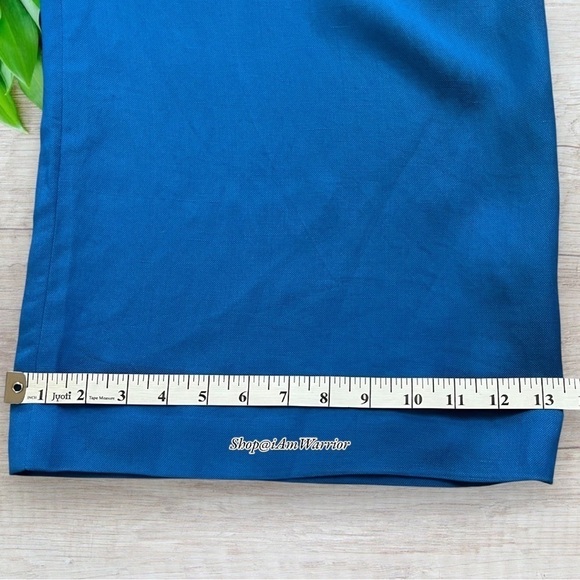 J.Crew Collection NWT electric blue linen blend wide leg crop pants *iamwarrior - Picture 7 of 10
